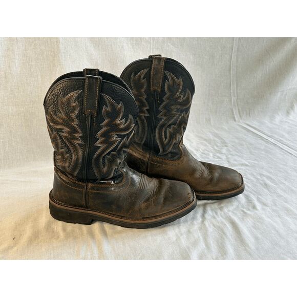 Men's Wolverine Western Work Boots, Size 8.5M Waterproof, Slip Resistant Brown - Picture 2 of 9